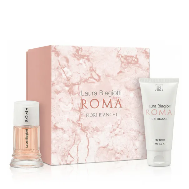 laura biagiotti roma fiori bianchi woda toaletowa 25 ml   zestaw  