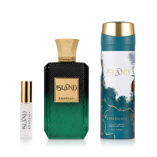 khadlaj island ekstrakt perfum 100 ml   zestaw  